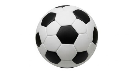 Black and white soccer ball isolated on white background for sports and football theme
