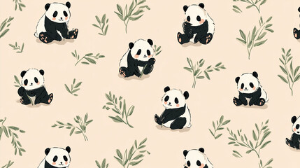 Fototapeta premium seamless pattern with panda