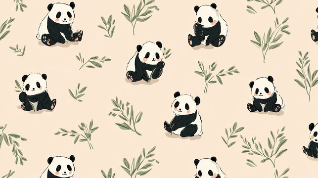 seamless pattern with panda