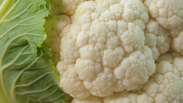close-up of fresh beautiful cauliflower.
