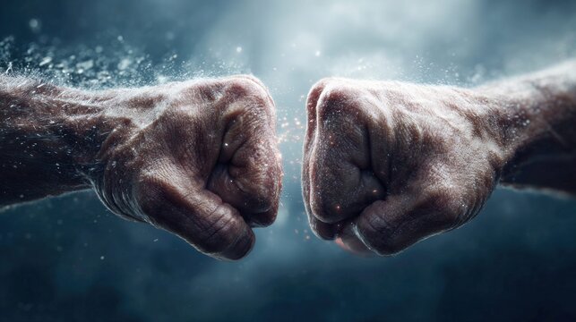 two fists bumping together in a gesture of unity and agreement