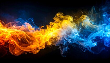Obraz premium A swirling fusion of vibrant smoke in warm gradient colors