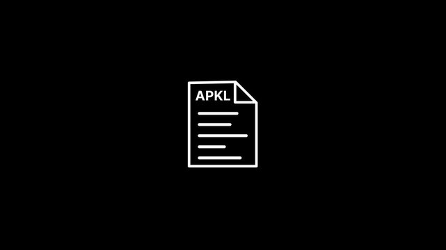 APXL file icon animation with text label isolated on dark background.Document types in flat style.