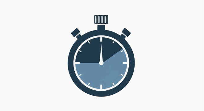 Stopwatch Icon Symbol, Time Measurement and Timer Concept, Sport Stopwatch Silhouette for Countdown, Speed Test, Fitness Training, Deadline and Time Management Vector Design