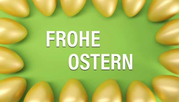 Illustration - 16 goldene Ostereier - Frohe Ostern