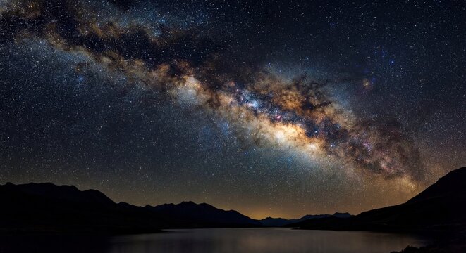milky way galaxy, night sky, stars, dark deep space