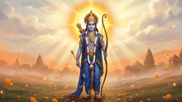 Ram Navami Festival Banner Lord Rama Spiritual Background