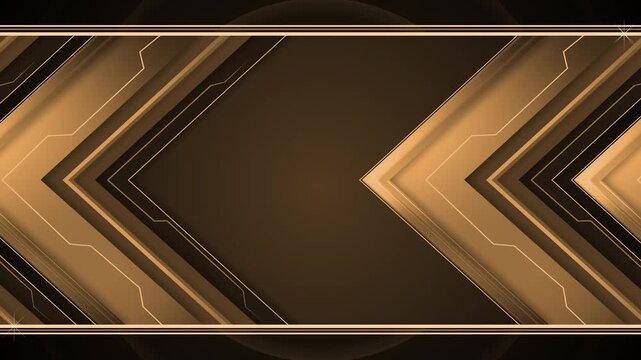 Futuristic chevron arrows background animation, Abstract chevron arrows on dark background with glowing lines and thin borders