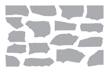 破れた紙のベクター・グラフィック素材・グレー