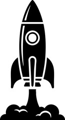 Business rocket launch icon silhouette