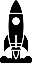 Fototapeta premium Startup rocket boost icon black
