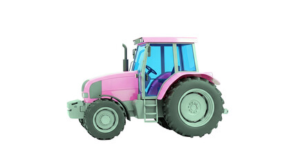 Naklejka premium Pink Cartoon Tractor