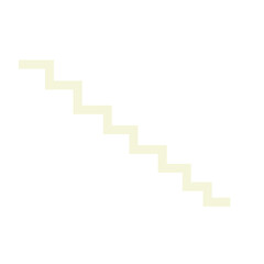 Fototapeta premium Beige Minimalist Asymmetrical Staircase Outline Representing Career Growth and Success Concept Isolated on Transparent PNG