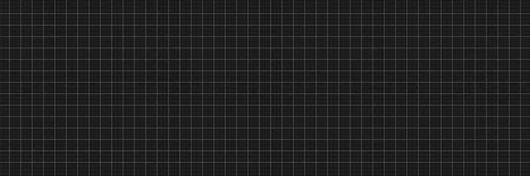 Dark charcoal blueprint style seamless graph paper background. Gray millimetric grid lines for architectural technical engineering projects and mathematical geometric data plotting.