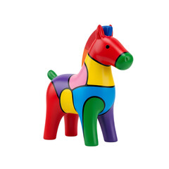 Naklejka premium Colorful abstract horse sculpture, modern art piece