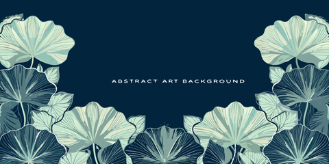 Elegant floral arrangement with ginkgo leaves on a dark teal background © Shuvra Majumder