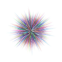 Fototapeta premium Abstract colorful starburst explosion with sparkles