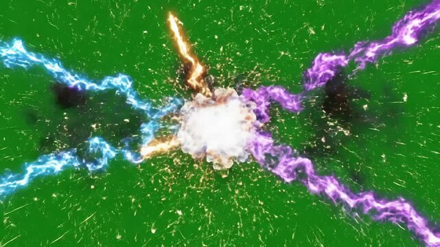 Dynamic Bullet Trajectories with shots motion graphics green screen background distortion, overlay, glitch, static noise, scan lines on black background, 4k animated video loop