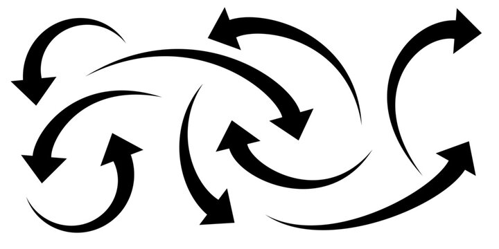 vector black arrow set clip art isolated on transparent background