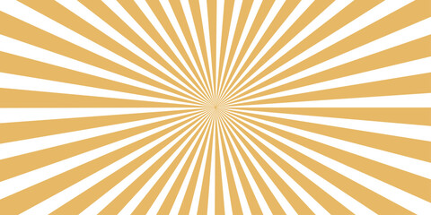Fototapeta premium A vibrant orange and yellow retro sunburst background vector featuring radial summer sun rays and a warm starburst beam design for a sunny abstract wallpaper illustration