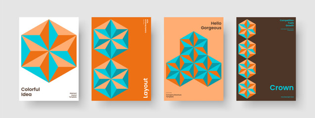 Fototapeta premium Isolated Poster Design. Geometric Background Template. Abstract Book Cover Layout. Banner. Flyer. Brochure. Report. Business Presentation. Pamphlet. Leaflet. Notebook. Portfolio. Advertising