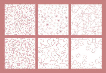 Seamless Vector Contemporary Pattern Set. Horizontally And Vertically Repeatable.