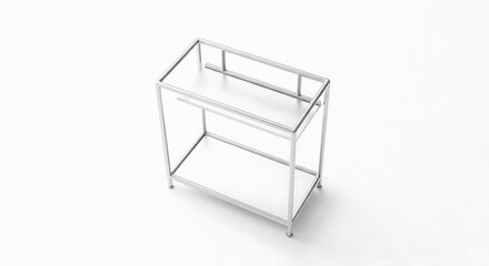 Modern minimalist metal shelving unit with sleek frame