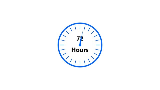 72 hours Emergency Services in royal blue color 4k illustration. Customer service. Abstract Online support call center white background 4k illustration. 