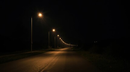 night road with street lights