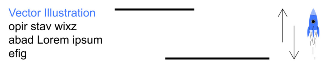 Obraz premium Business growth, innovation, progress, startup success, forward movement, advancement. A blue rocket launching upwards with directional arrows. Progress and innovation concept