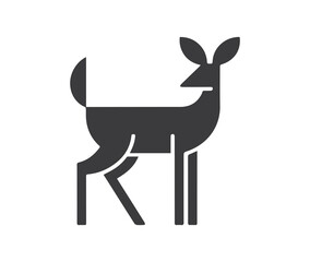minimal deer icon, deer silhouette for graphic design