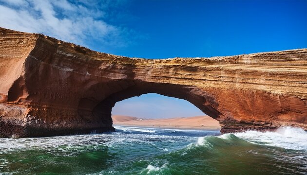 natural arch at paracas national reserve peru south america