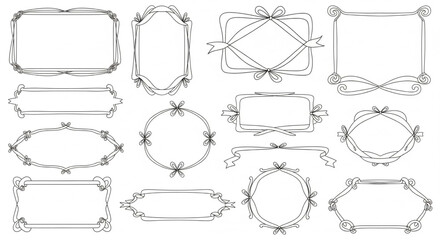 A collection of ornate frames and borders in various shapes and designs