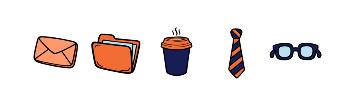 Professional business accessories including tie and coffee cup