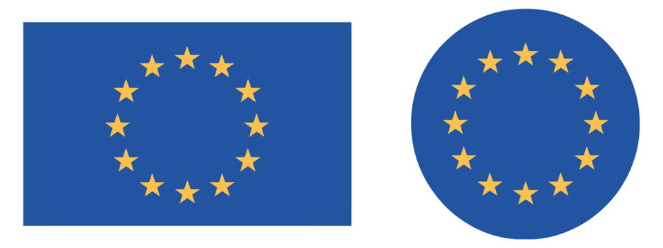 European Union EU flag vector icon