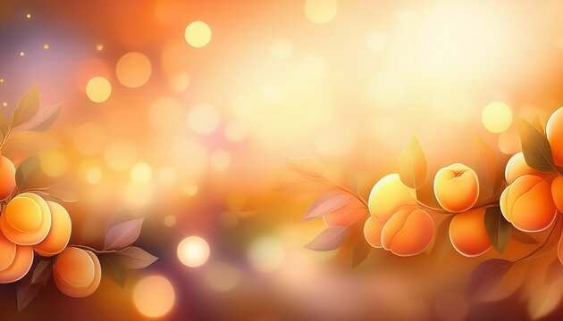 abstract apricot blurry background with bokeh and flares