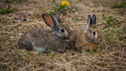 Obraz premium rabbit in the grass
