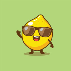 Fototapeta premium funny cartoon lemon mascot