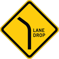 A yellow diamond road sign serves as a caution icon and warning symbol for traffic safety and business security concepts, illustrating a danger message on the road ahead