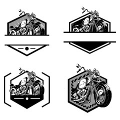 Badge Hexagonal Motorcycle Vintage Biker Emblem