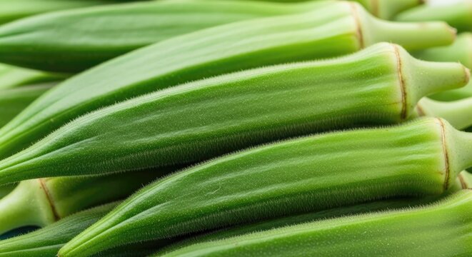 Fresh Green Okra Pods - A Culinary Delight.
