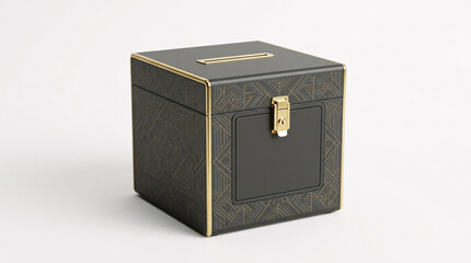 Luxury decorative ballot box or secure storage box isolated on background