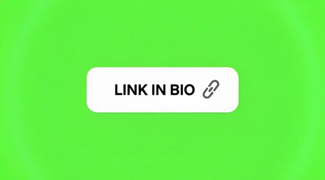 Link in Bio Button Click on Green Screen Chroma Key UI Overlay