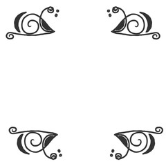 手描きのシンプルな曲線のコーナーフレーム