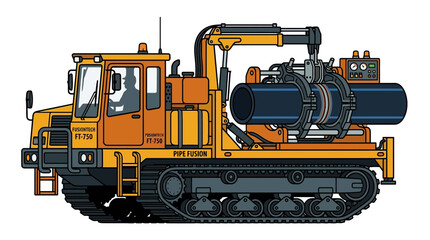 Obraz premium Pipe Fusion Machine on Tracks