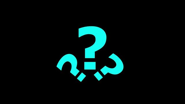 question mark icon animation.glowing loop Question mark sign Question mark icon asking icon animation.4k 
