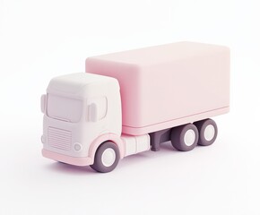 ピンク色のトラックの模型