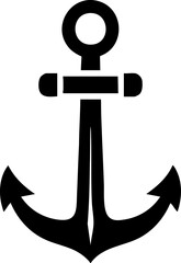 Anchor silhouette icon for marine logo design
