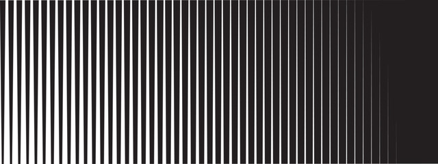 Obraz premium Vertical stripe transition with thick to thin parallel lines. Monochrome background. 