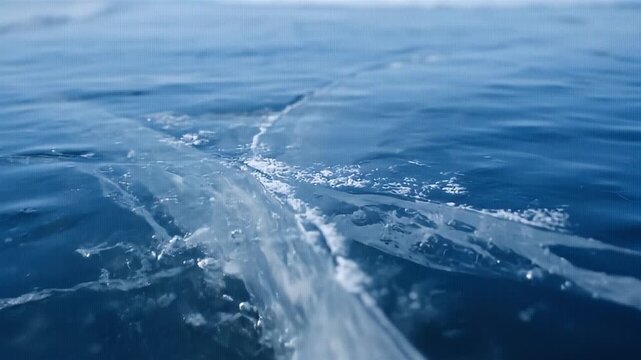 Whales Swimming in Ocean Water Surface.